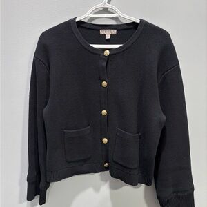 J. Crew Black Cardigan with Gold Buttons